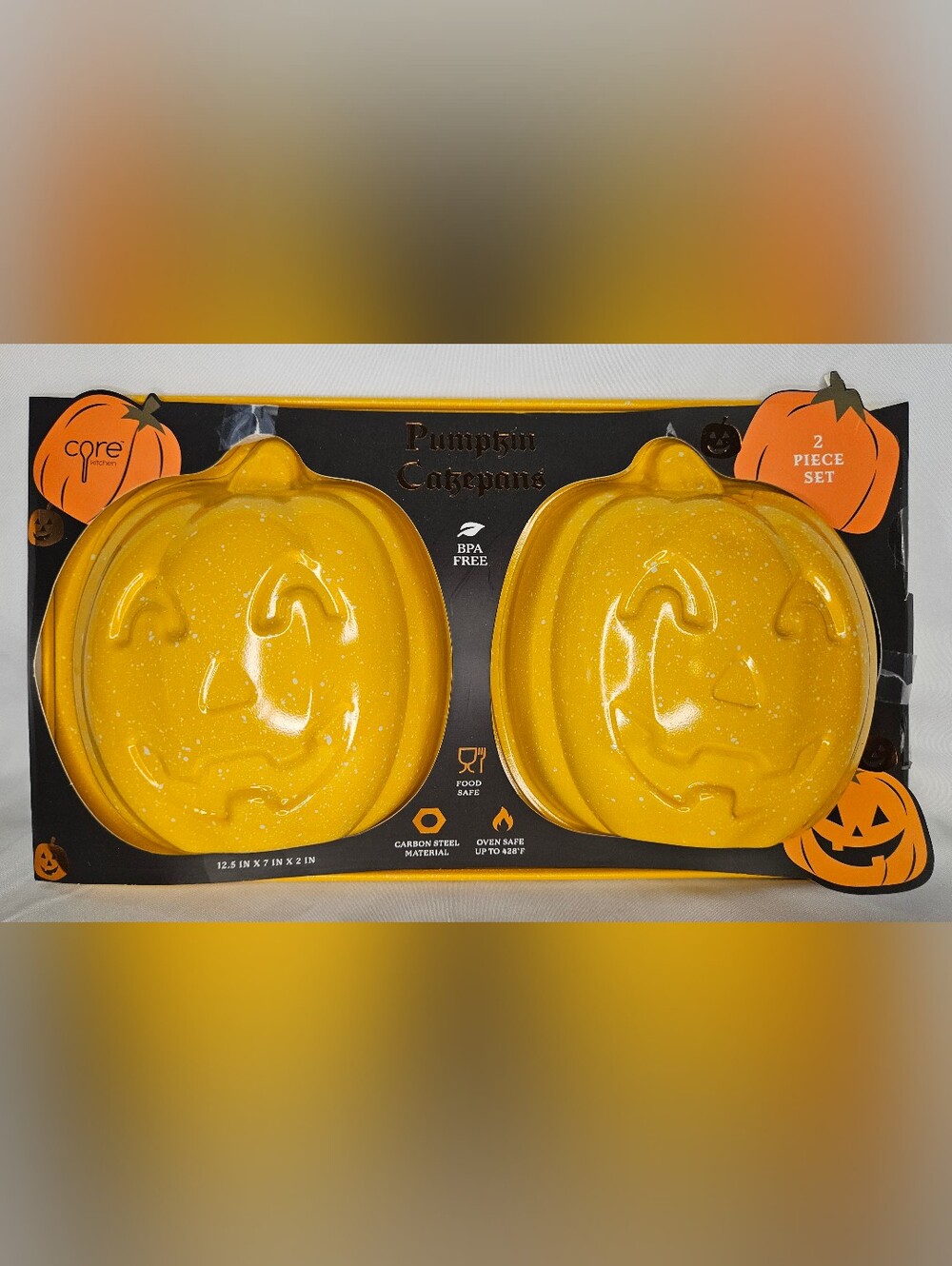 Core Kitchen Jack-O’-Lantern Cakepans 2-Piece Set – Halloween Baking NEW
